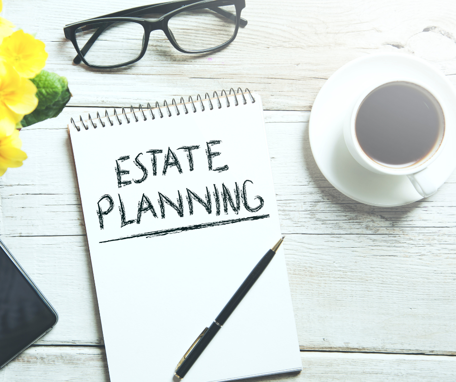 Estate Planning Notes with coffee - making a checklist
