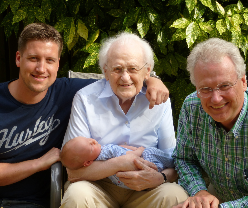 Four generations of men. Research suggests ways to reduce risk of Alzheimer's Disease for early, middle, and older adults.