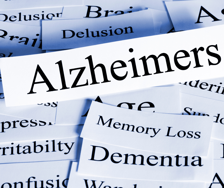 Papers listing various dementia diagnoses and symptoms.