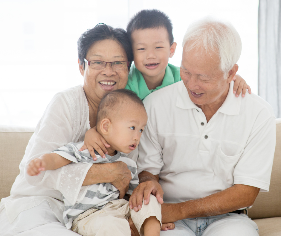 Grandparents with happy Grandchildren consider estate tax exemption planning