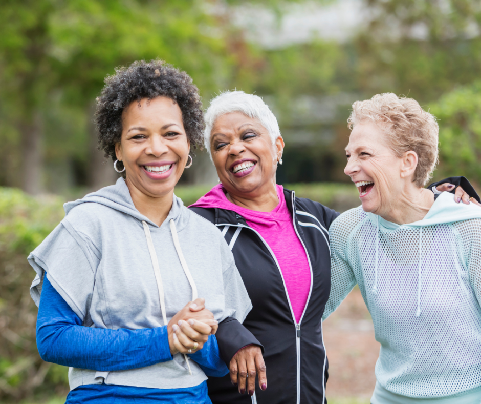 Older Women Exercising outside