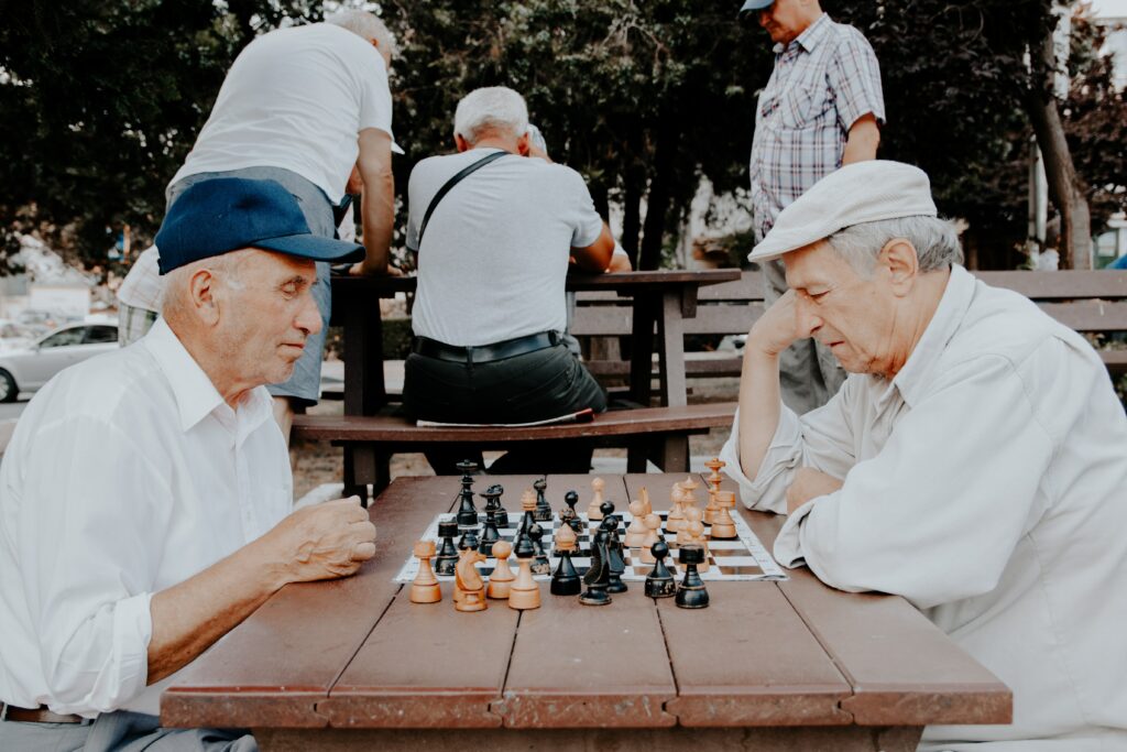 retired on social security lifetime benefits playing chess